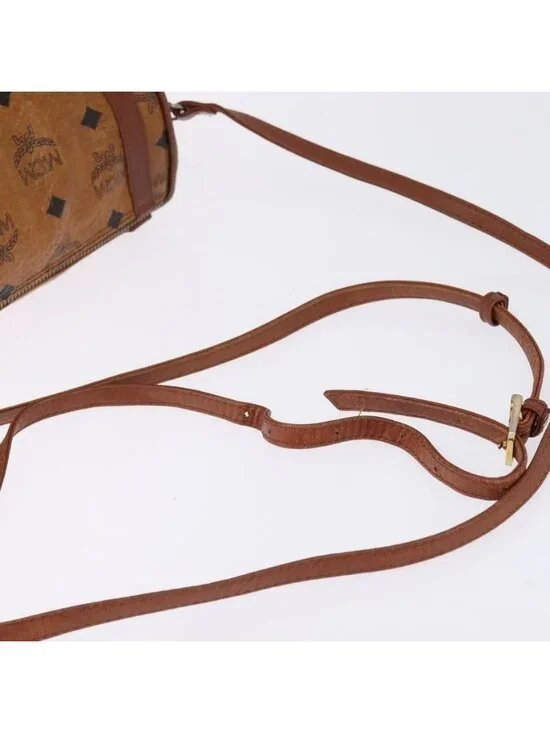 Authentic MCM Logogram Vicetos Shoulder Bag PVC Leather Brown - Picture 14 of 16